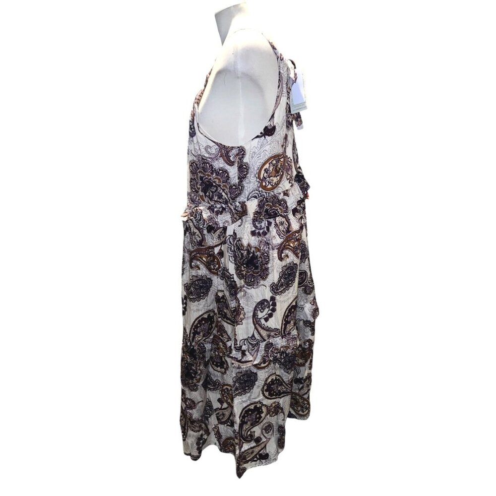 Band of the Free Liliane Paisley Tiered Maxi Dress Sz Small Purple & Cream - Picture 10 of 10